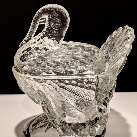 L.E. Smith Turkey Covered Dish - Clear Glass - Picture 4 of 10